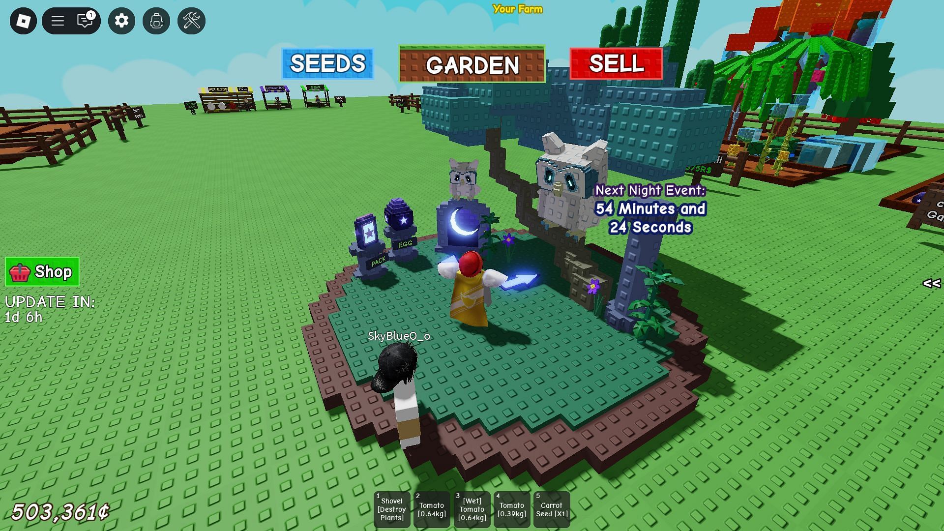 The Lunar Glow Event area (Image via Roblox)